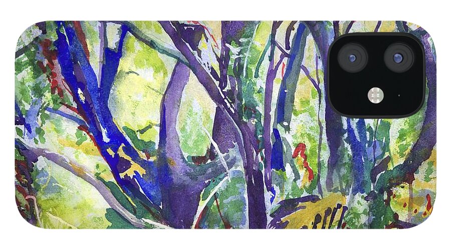  iPhone 12 Case featuring the painting Forest Rainbow by Kathleen Barnes
