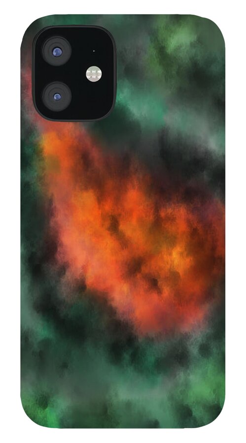Forest iPhone 12 Case featuring the digital art Forest under fire by Piotr Dulski