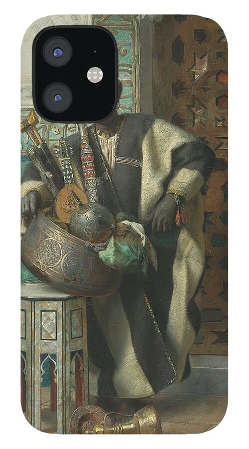 Jean Discart 1856-1944 French The Moorish Merchant iPhone 12 Case featuring the painting French The Moorish Merchant by Eastern Accent 