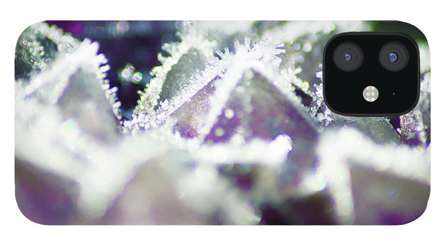Amethyst iPhone 12 Case featuring the photograph Frosted Crystal Amethyst by Ave Guevara