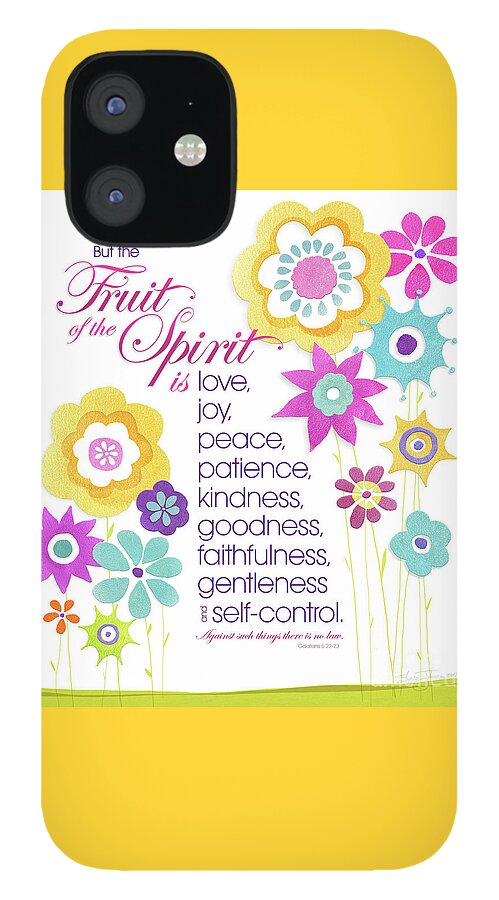 Fruit Of The Spirit iPhone 12 Case featuring the mixed media Fruit of the Spirit by Shevon Johnson