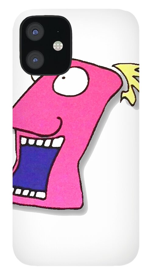 Paintings iPhone 12 Case featuring the drawing FU Party People - Peep 103 by Dar Freeland