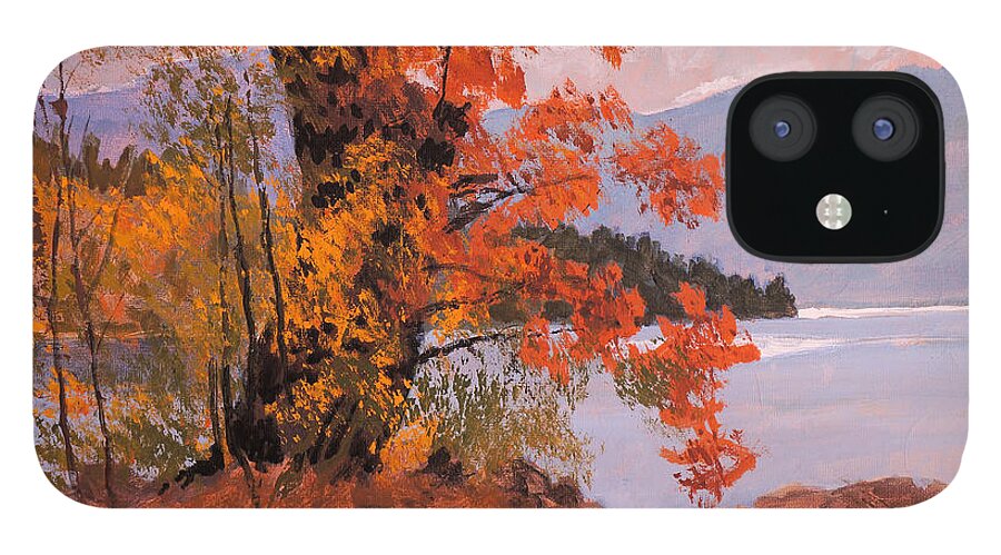 Lake iPhone 12 Case featuring the painting Full Color by Robert Bissett