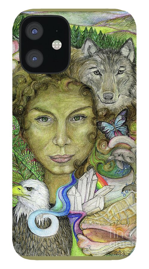 Gaia iPhone 12 Case featuring the painting Gaia by Jo Thomas Blaine