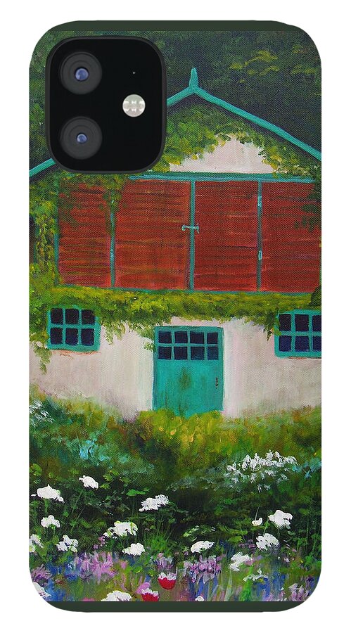 Cottage iPhone 12 Case featuring the painting Garden Cottage by Anne Marie Brown