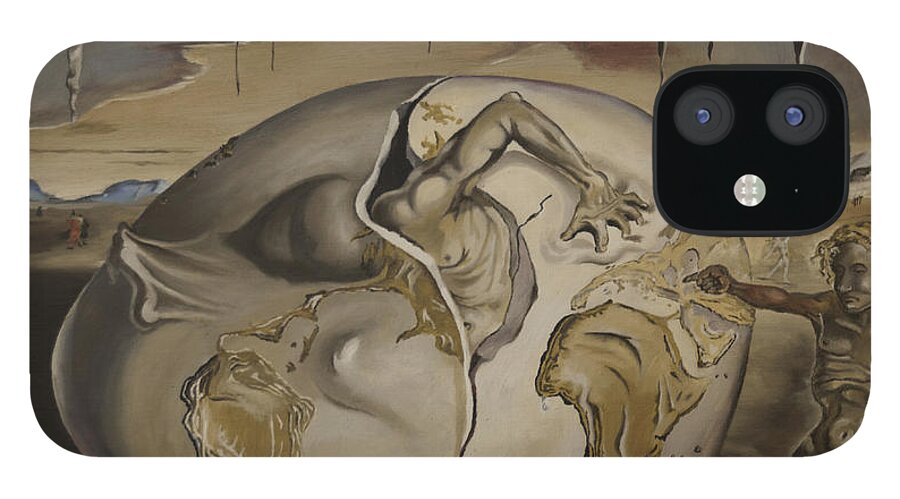 World iPhone 12 Case featuring the painting Dali's Geopolitical Child by James Lavott