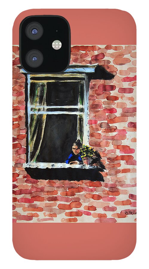 Bonnie Follett iPhone 12 Case featuring the painting Girl at Window by Bonnie Follett
