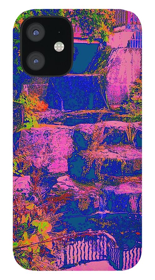 Abstract iPhone 12 Case featuring the digital art Glissade by Lessandra Grimley