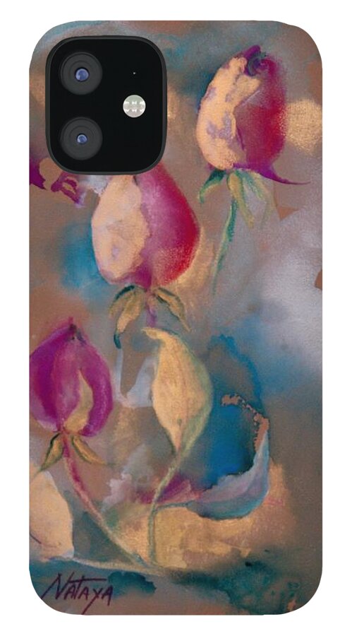 Nature iPhone 12 Case featuring the painting Glowing Buds by Nataya Crow