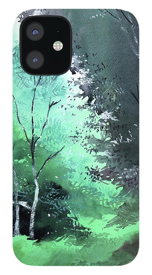 Nature iPhone 12 Case featuring the painting Go Green by Anil Nene