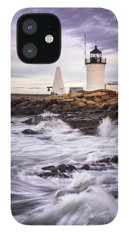 Maine iPhone 12 Case featuring the photograph Goat Island Lighhouse by Colin Chase