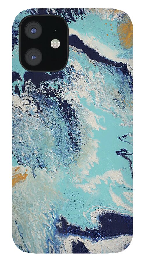 Ocean iPhone 12 Case featuring the painting Gold Strike by Tamara Nelson