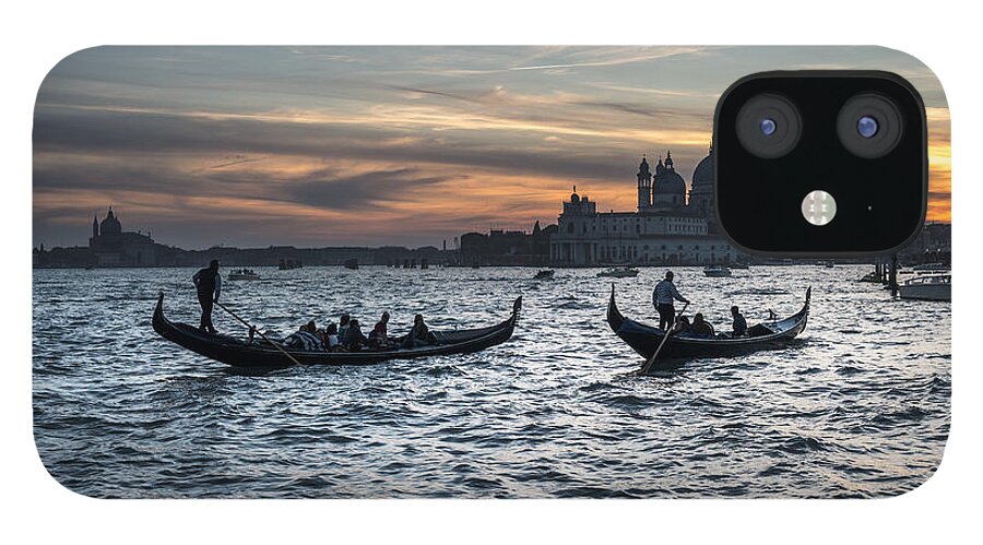 Venice iPhone 12 Case featuring the photograph Gondole al tramonto Sam210x by Marco Missiaja
