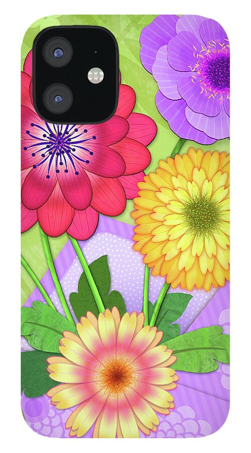 Flowers iPhone 12 Case featuring the digital art Good News by Valerie Drake Lesiak