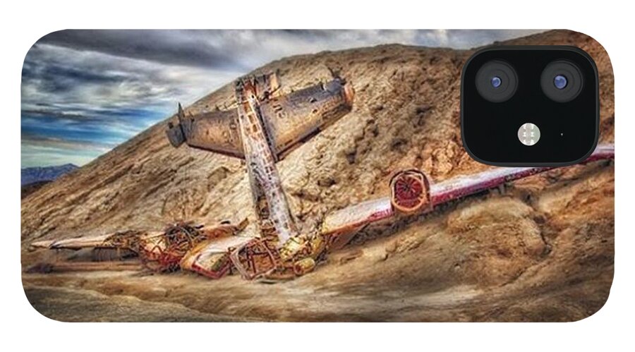 Ghosttown iPhone 12 Case featuring the photograph Grounded Plane Wreck #americana #nevada by Susan Candelario