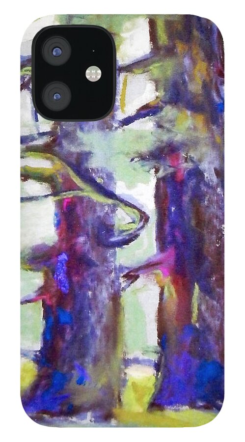 Fields iPhone 12 Case featuring the painting Growing Together by Caroline Patrick