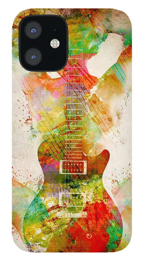 Guitar iPhone 12 Case featuring the digital art Guitar Siren by Nikki Smith
