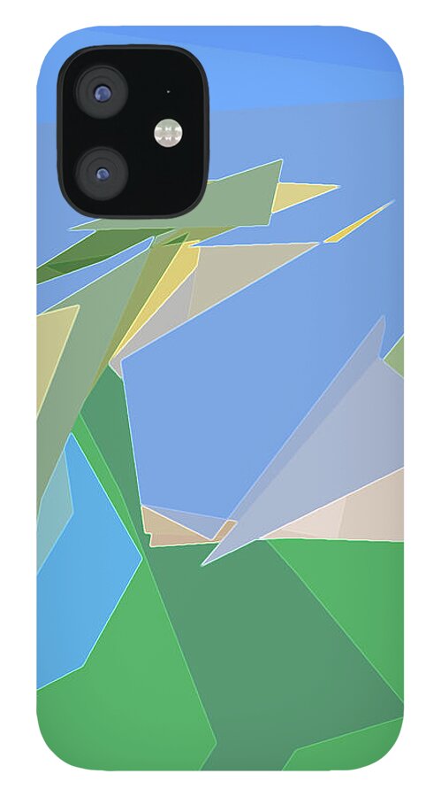 Abstract iPhone 12 Case featuring the digital art Hailing a Taxi by Gina Harrison