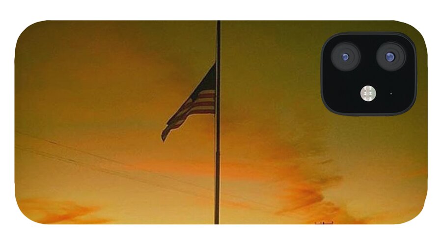 Picture iPhone 12 Case featuring the photograph #halfstaff For Some Reason Today. This by Alex Snay