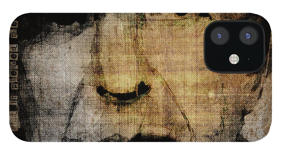 Leonard Cohen iPhone 12 Case featuring the painting Hallelujah Leonard Cohen by Paul Lovering