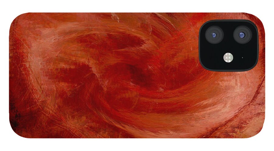 Heart Art iPhone 12 Case featuring the digital art Hearts of Fire by Linda Sannuti