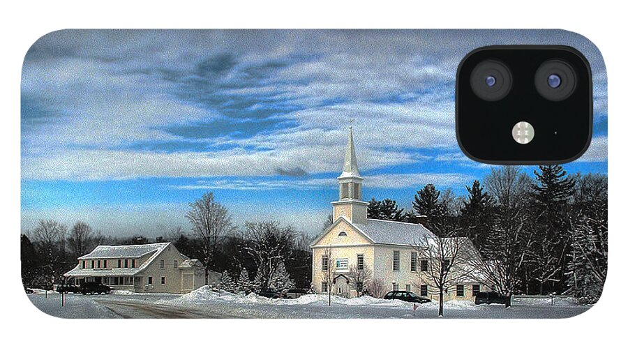 Snow iPhone 12 Case featuring the photograph New Snow on Hebron Common by Wayne King