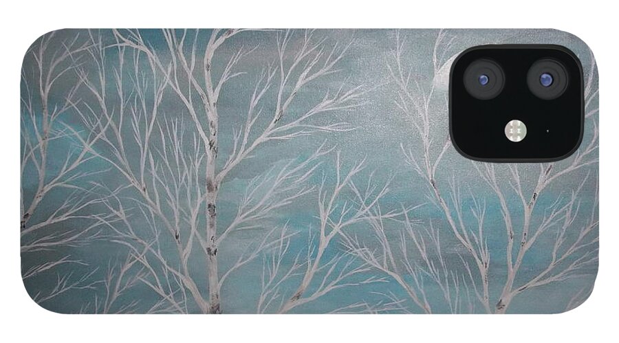 Full Moon iPhone 12 Case featuring the painting Hidden Secrets by Angie Butler