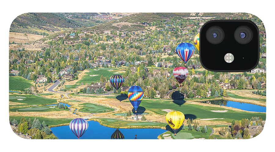 Hot Air Balloon iPhone 12 Case featuring the photograph Hot Air Balloons Over Park City by James Udall
