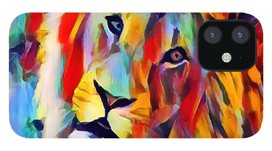 Lion iPhone 12 Case featuring the painting Hypercarnivore by Chris Butler