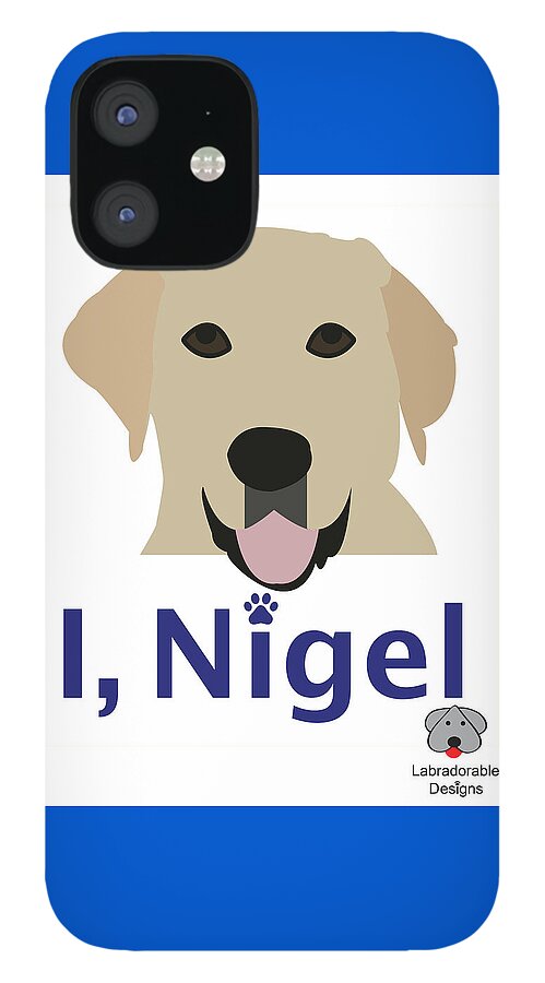 Canine Companions For Independence iPhone 12 Case featuring the digital art I, Nigel by Caroline Elgin