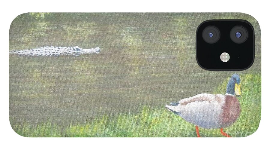 Duck iPhone 12 Case featuring the painting Ignorance is Bliss by Phyllis Andrews