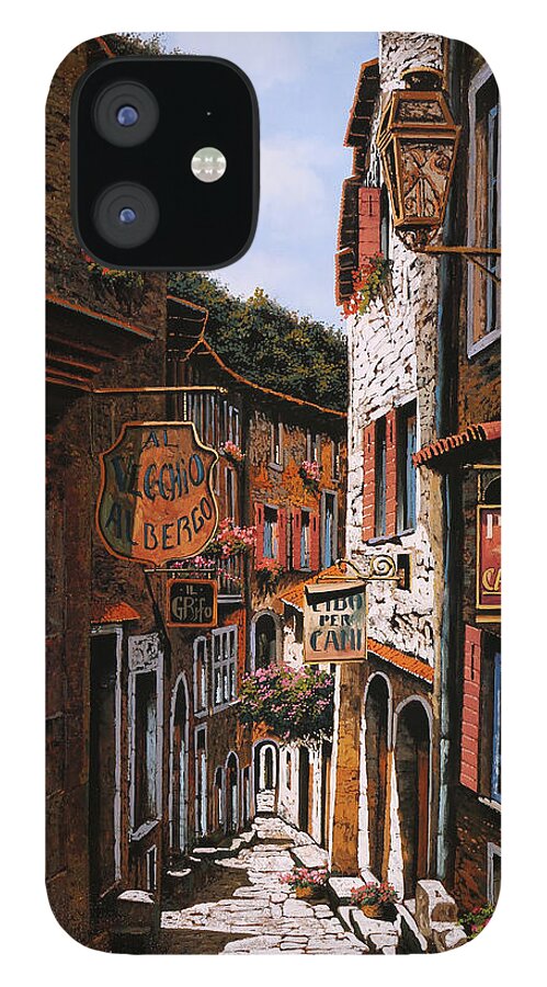 Auberge iPhone 12 Case featuring the painting Il Vecchio Albergo by Guido Borelli