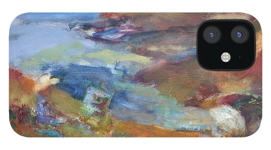 Impressionist iPhone 12 Case featuring the painting Immersed in the Landscape Painters at Rocky Creek, Quin Sweetman by Quin Sweetman