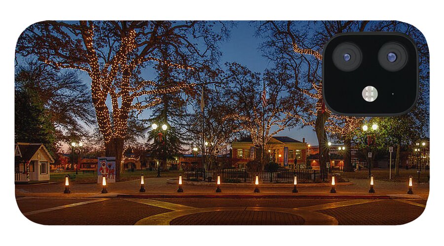 Paso Robles iPhone 12 Case featuring the photograph In the Center of Town at the Crack of Dawn by Tim Bryan