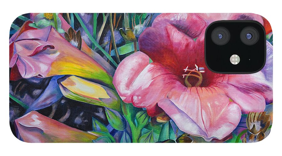 Flowers iPhone 12 Case featuring the painting Fragrant blooms by Jeremy Holton