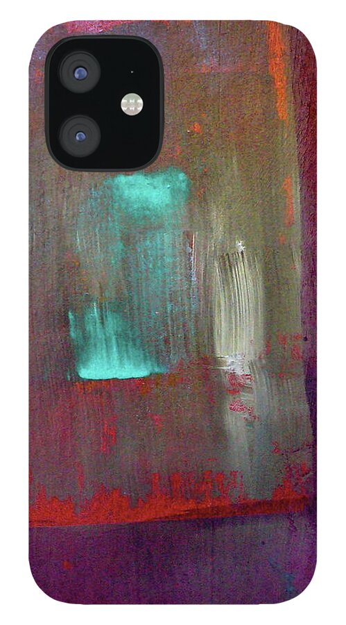 Contemporary iPhone 12 Case featuring the painting Inner Space by Mary Sullivan