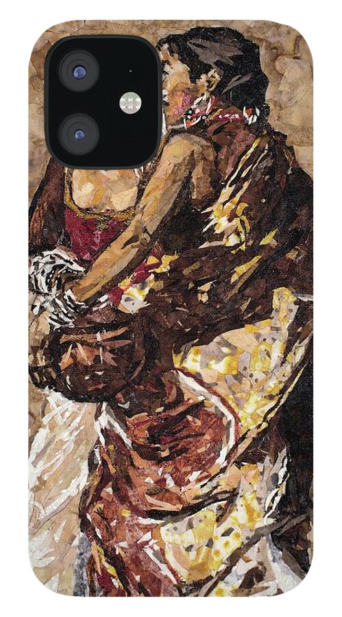 Figurative iPhone 12 Case featuring the painting Inspired by the Masters series IV by Mihira Karra