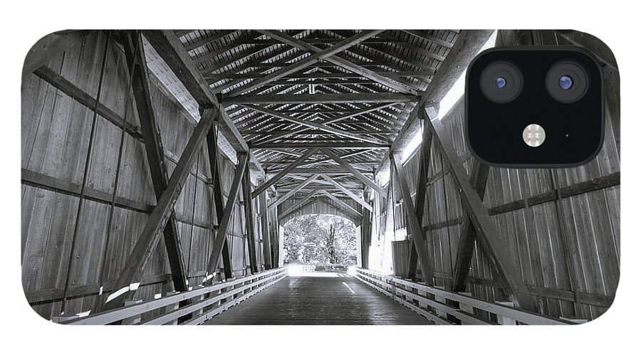Covered Bridge iPhone 12 Case featuring the photograph Interior of Covered Bridge by Catherine Avilez
