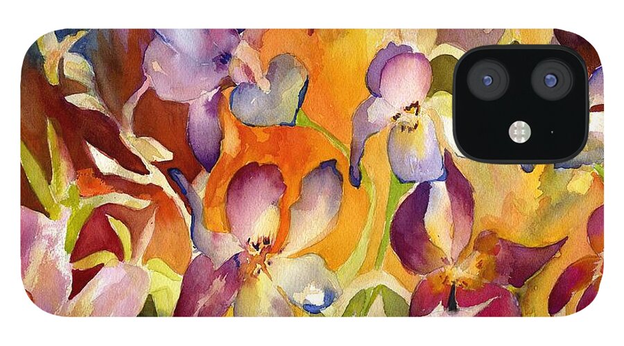 Iris iPhone 12 Case featuring the painting Iris Dance by Kelly Perez