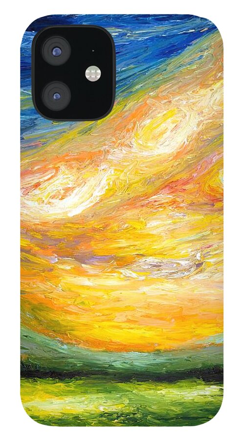 Sunset iPhone 12 Case featuring the painting Italian Sunset by Chiara Magni