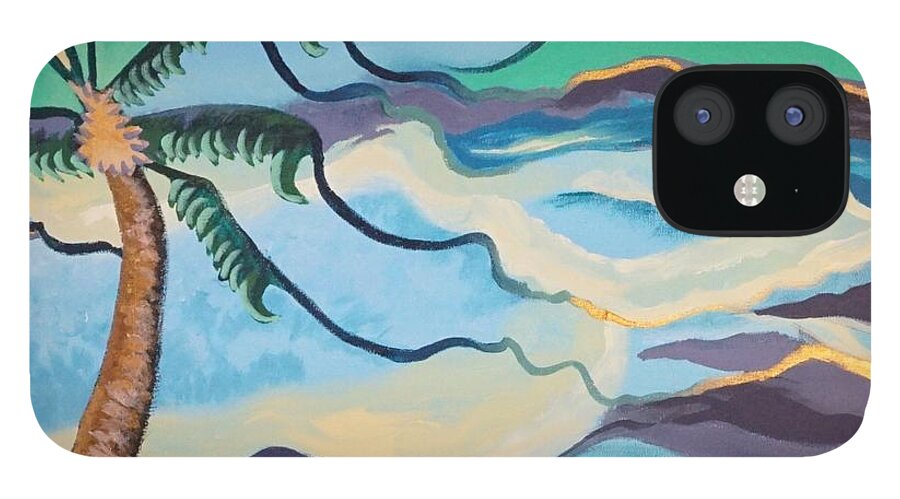 Jamaica iPhone 12 Case featuring the painting Jamaican Sea Breeze by Jan Steinle