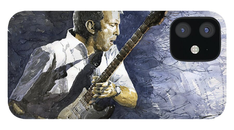 Eric Clapton iPhone 12 Case featuring the painting Jazz Eric Clapton 1 by Yuriy Shevchuk