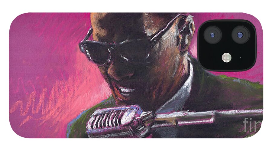 Jazz iPhone 12 Case featuring the painting Jazz. Ray Charles.1. by Yuriy Shevchuk