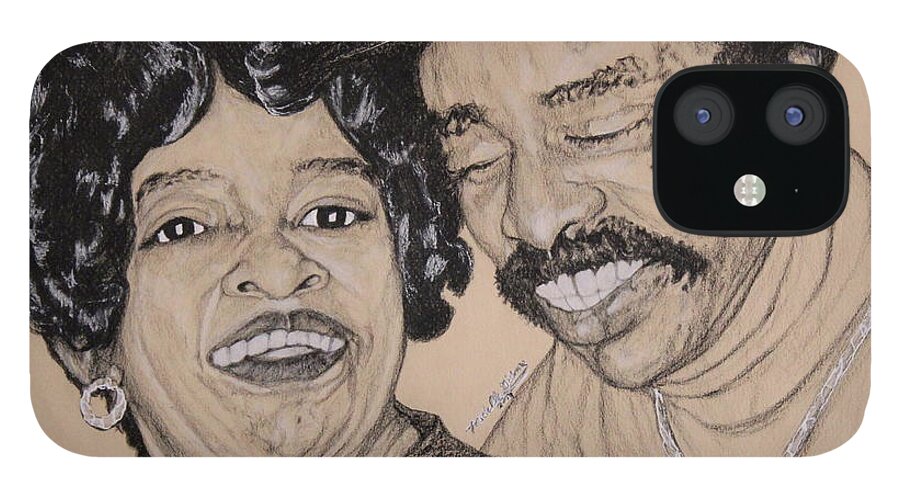 Portrait iPhone 12 Case featuring the drawing JB WG Portrait by Michelle Gilmore
