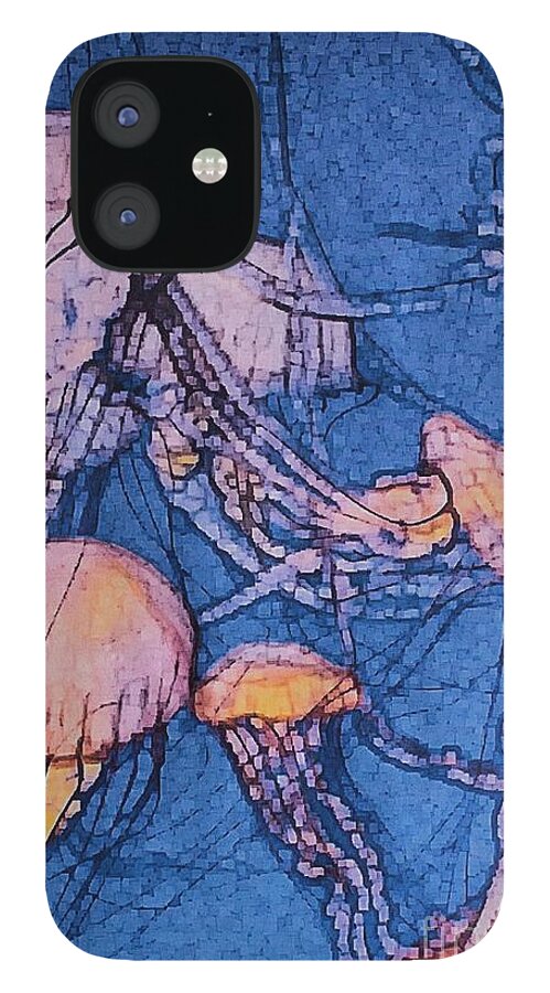 Jellyfish iPhone 12 Case featuring the digital art Jellyfish II by Jackie MacNair