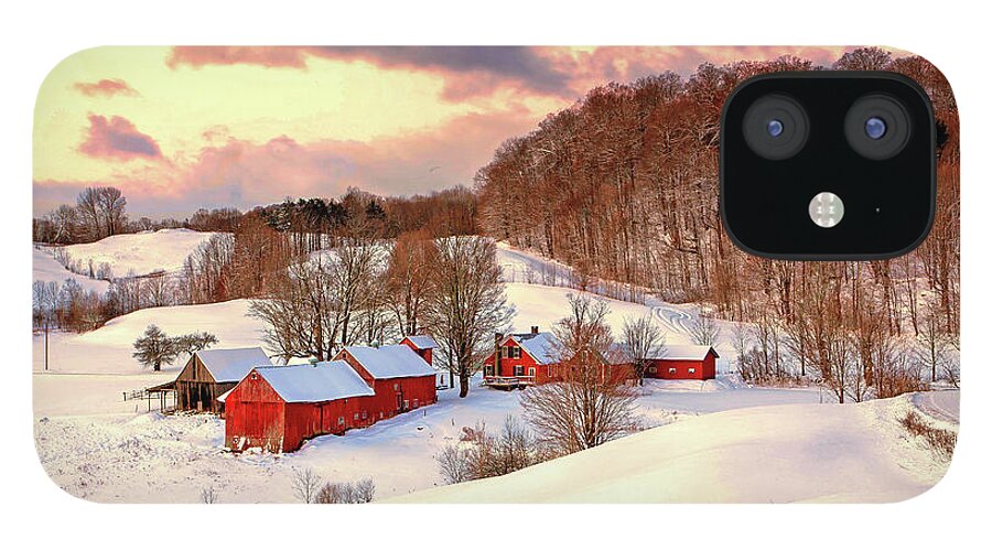 Red Barn iPhone 12 Case featuring the photograph Jenne Farm After the Storm by John Vose
