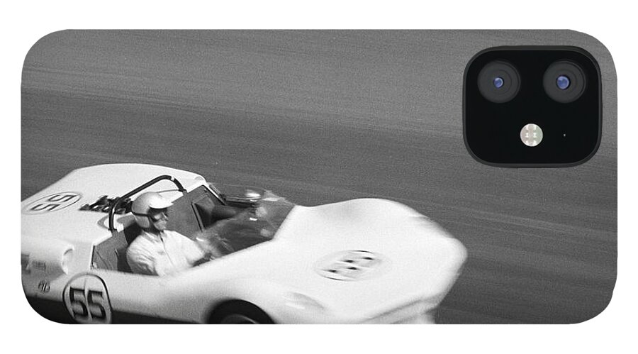 Jim Hall iPhone 12 Case featuring the photograph JimHall in Chaparral 63 Laguna Seca by Robert K Blaisdell