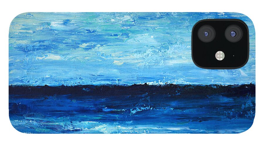 Abstract iPhone 12 Case featuring the painting Just A Moment by JoAnn DePolo