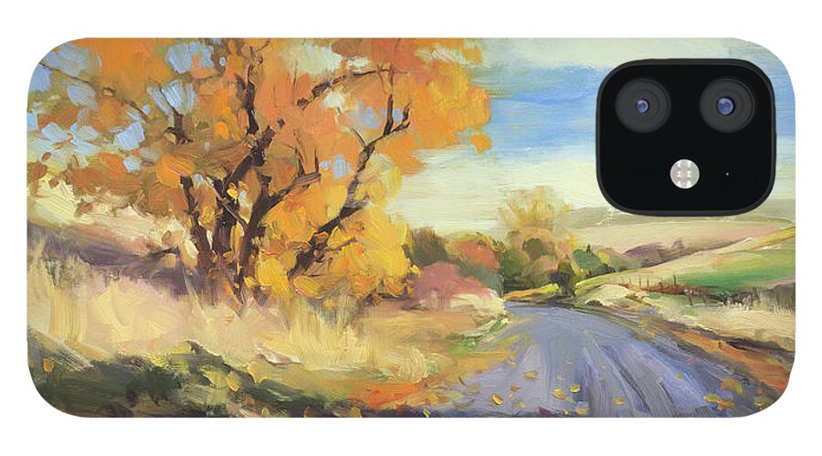 Country iPhone 12 Case featuring the painting Just Around the Corner by Steve Henderson
