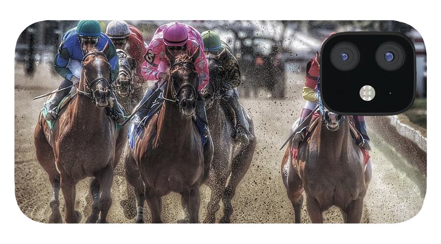 Race Horses iPhone 12 Case featuring the photograph Just Starting by Jeffrey PERKINS
